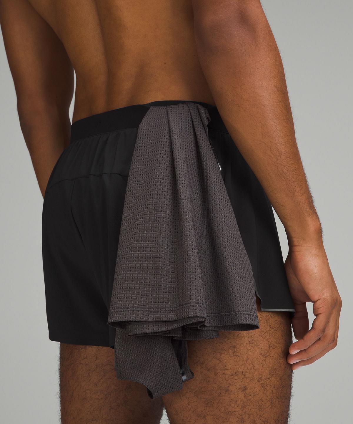 Black Men Lululemon Fast and Free Split 3" Shorts | AU_LuLu86475