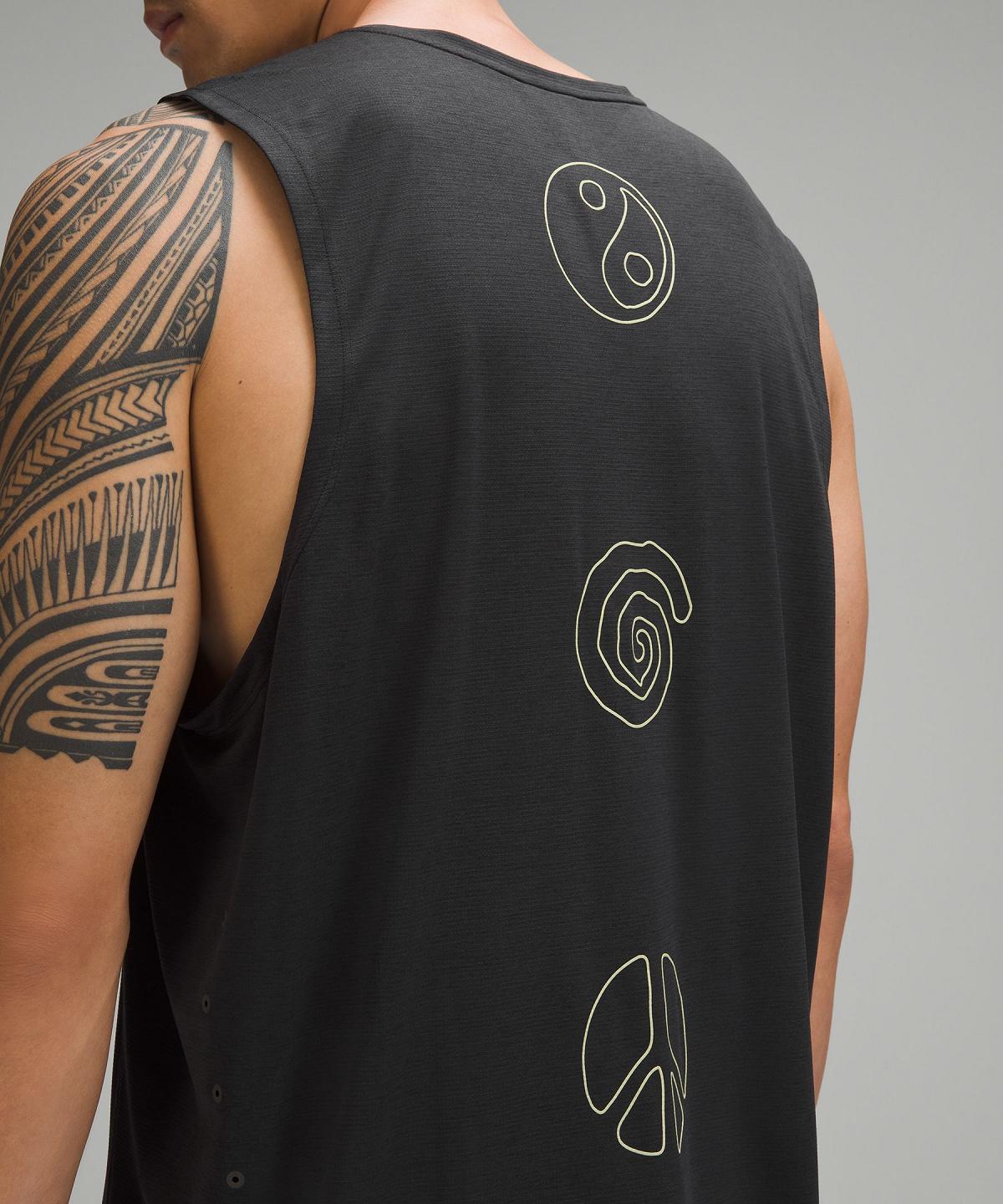 Black Men Lululemon Fast and Free Trail Running Tank Top Shirts | AU_LuLu79313