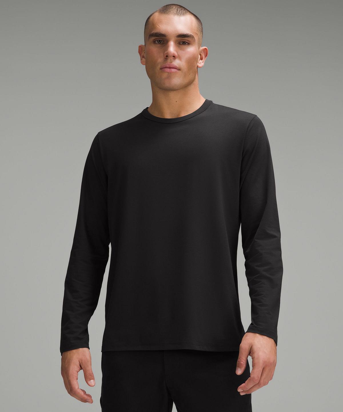 Black Men Lululemon Fundamental Long-Sleeve Shirts | AU_LuLu92587