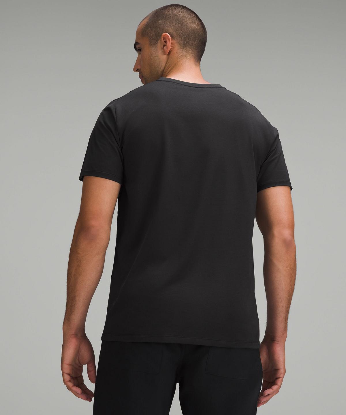 Black Men Lululemon Fundamental V-Neck T-Shirt Shirts | AU_LuLu31891