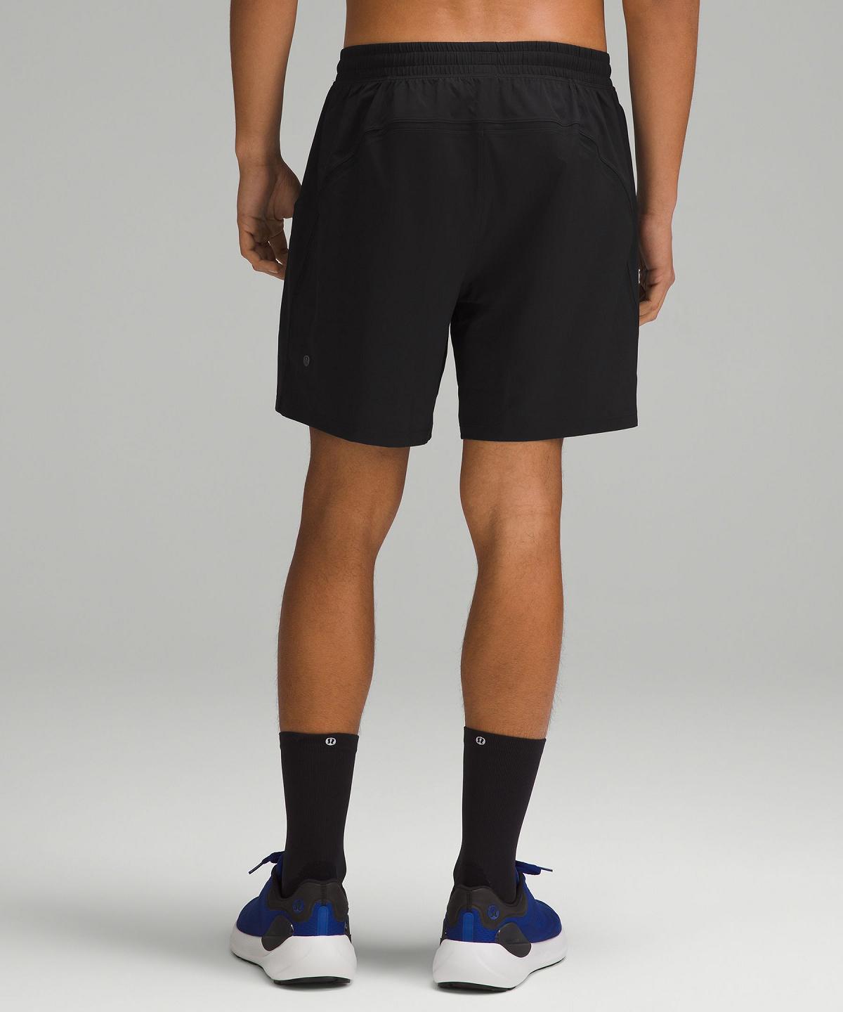 Black Men Lululemon Pace Breaker Lined 7" Shorts | AU_LuLu66400