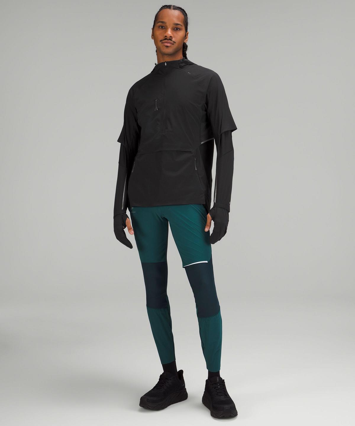 Black Men Lululemon SenseKnit Composite Running Coats & Jackets | AU_LuLu46427