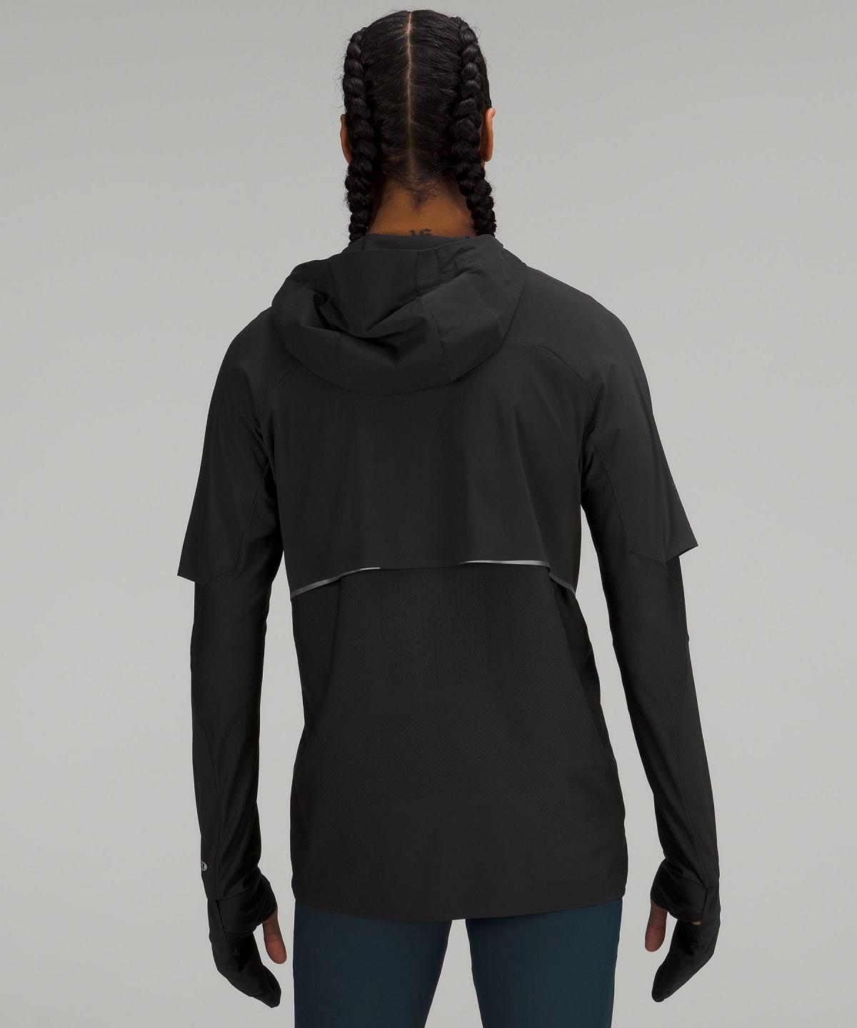 Black Men Lululemon SenseKnit Composite Running Coats & Jackets | AU_LuLu46427