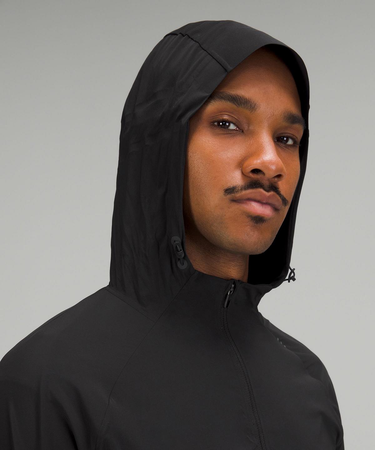 Black Men Lululemon SenseKnit Composite Running Coats & Jackets | AU_LuLu46427