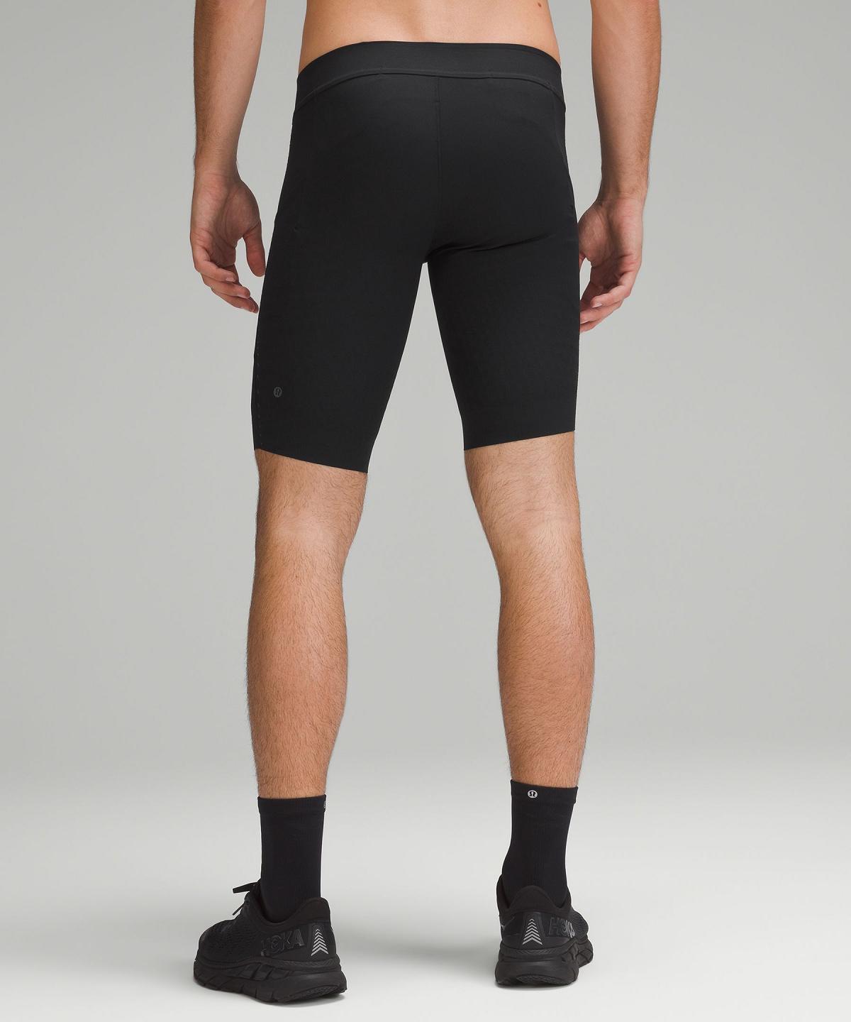 Black Men Lululemon SenseKnit Running 10" Shorts | AU_LuLu53557