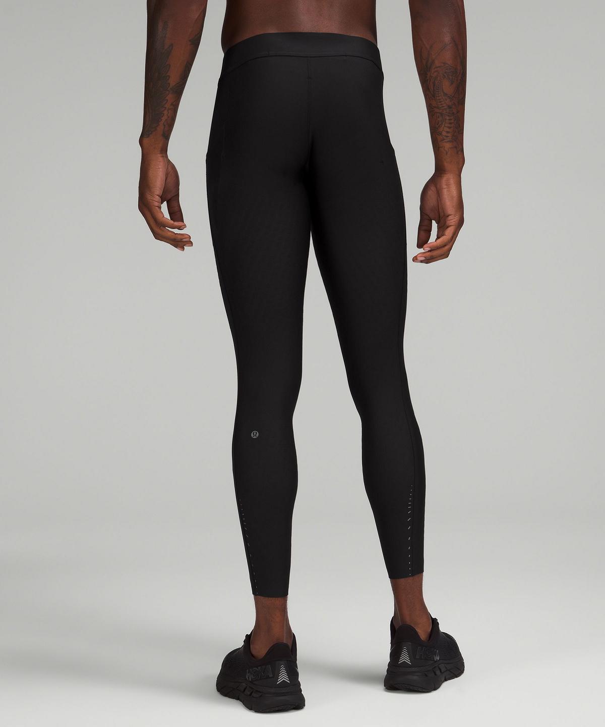 Black Men Lululemon SenseKnit Running High-Rise Tight 28" Pants | AU_LuLu99602