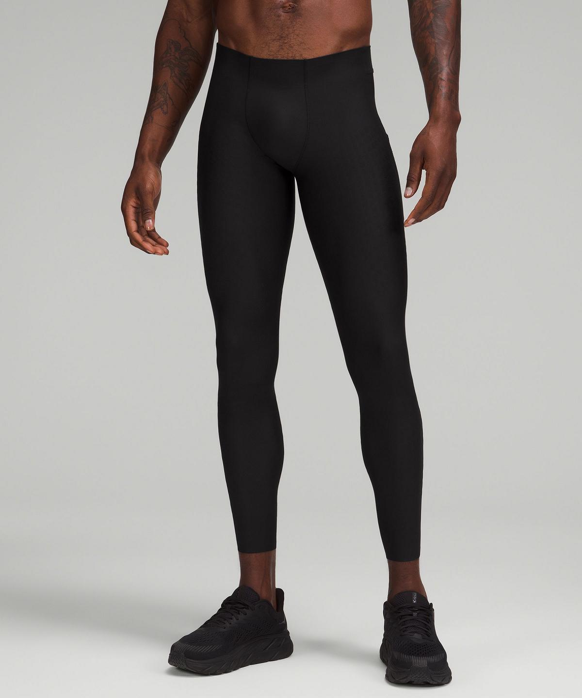 Black Men Lululemon SenseKnit Running High-Rise Tight 28" Pants | AU_LuLu99602