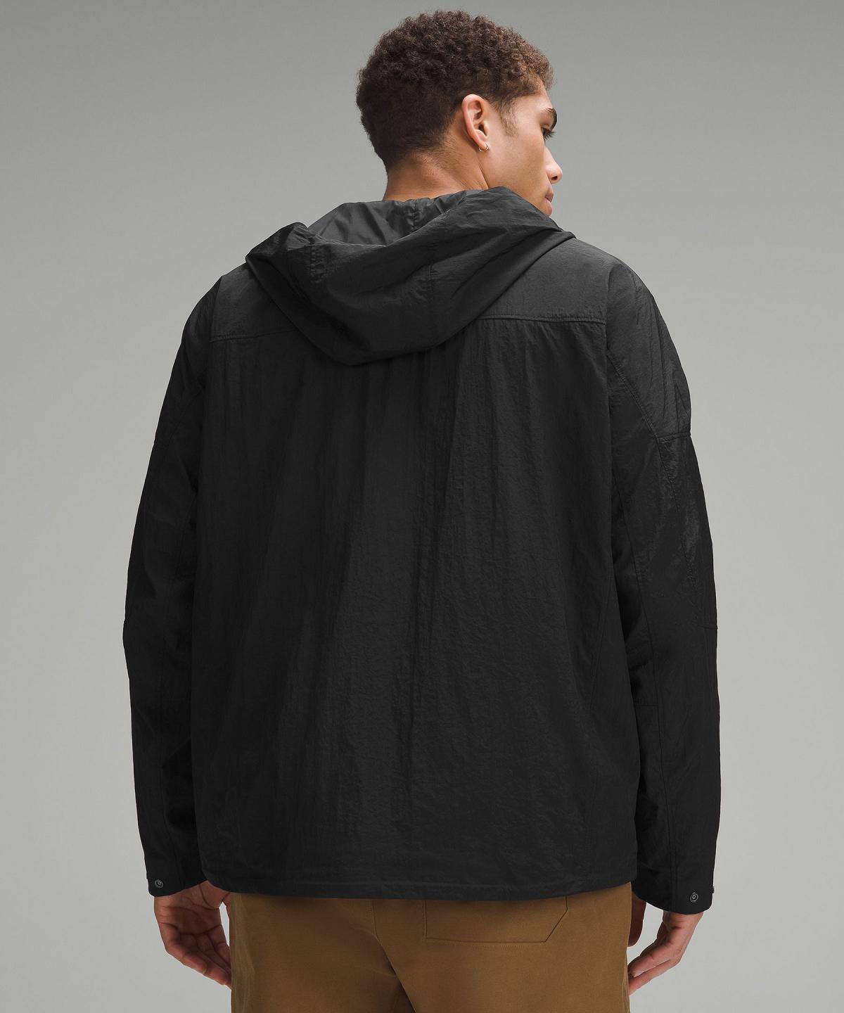 Black Men Lululemon Textured Full-Zip Hooded Coats & Jackets | AU_LuLu10100