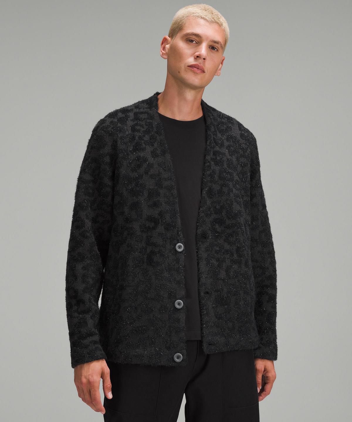 Black Men Lululemon Wool-Blend Jacquard Cardigan Sweaters | AU_LuLu85067