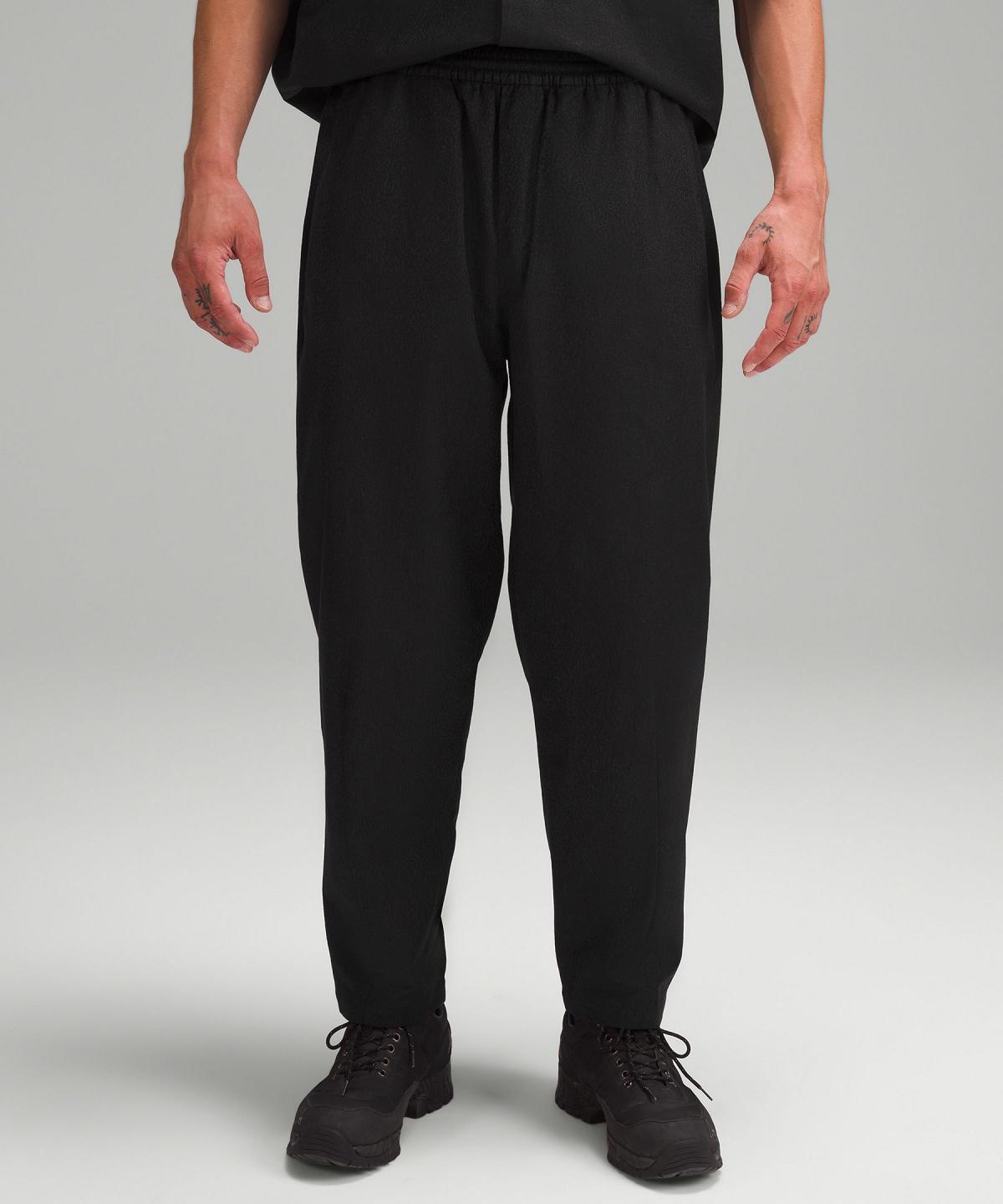 Black Men Lululemon lululemon lab Jacquard Relaxed-Tapered 27"L Trousers | AU_LuLu49808