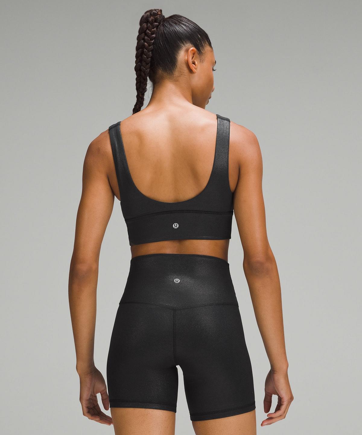 Black Women Lululemon Align™ Ribbed V-Neck Sports Bra | AU_LuLu38162