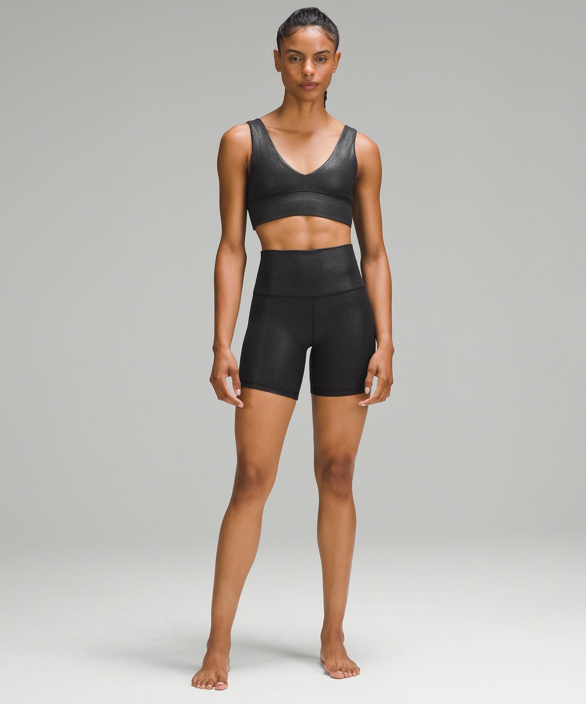 Black Women Lululemon Align™ Ribbed V-Neck Sports Bra | AU_LuLu38162