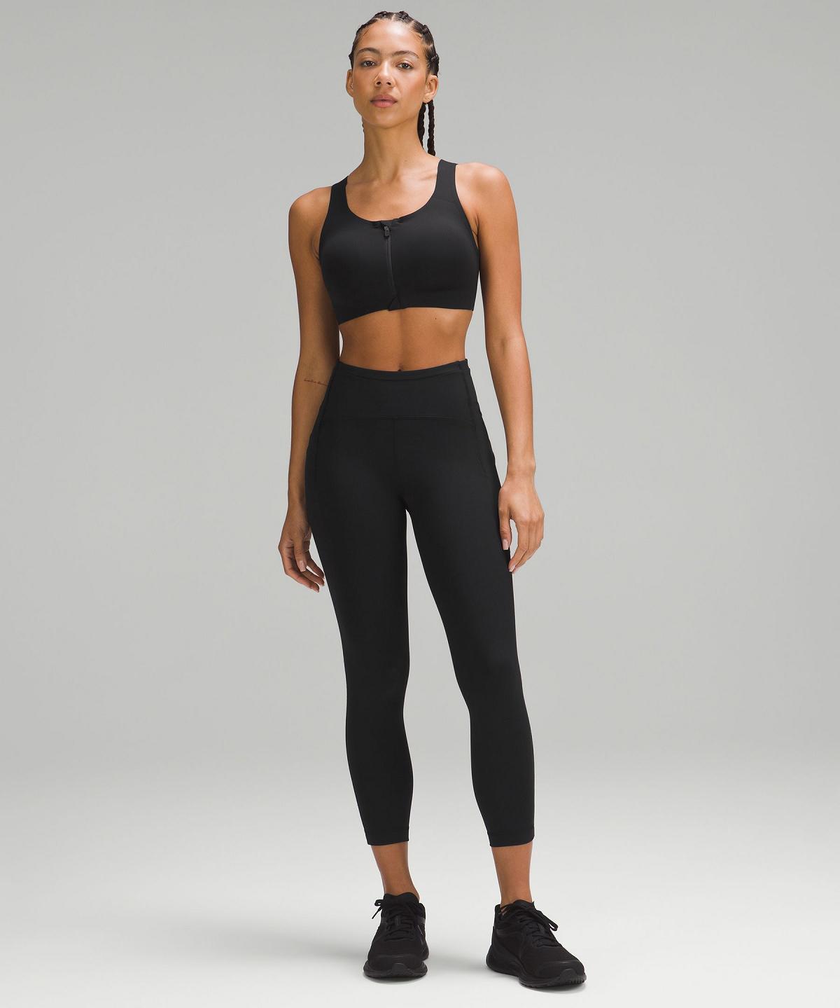 Black Women Lululemon Enlite Front-Zip Sports Bra | AU_LuLu30466