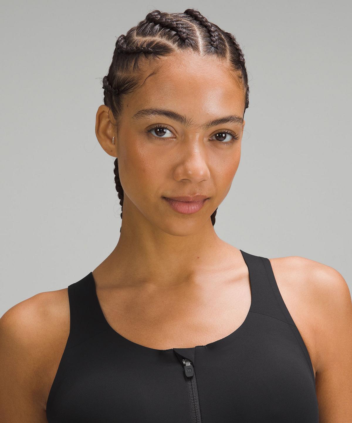 Black Women Lululemon Enlite Front-Zip Sports Bra | AU_LuLu30466