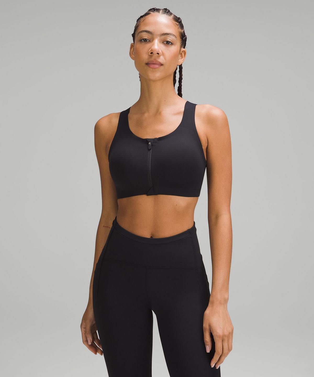 Black Women Lululemon Enlite Front-Zip Sports Bra | AU_LuLu30466