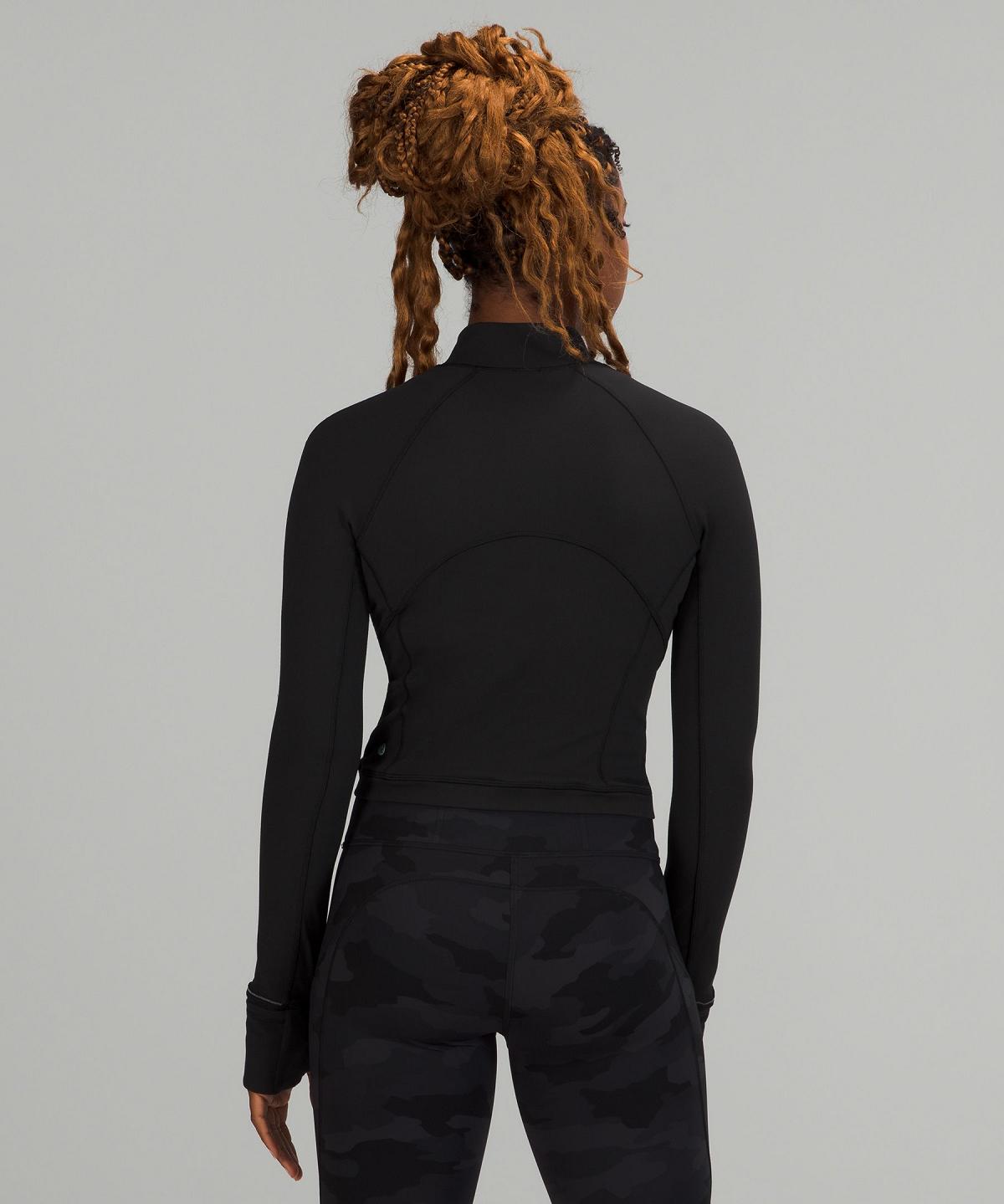 Black Women Lululemon It's Rulu Cropped Half Zip Hoodies & Sweatshirts | AU_LuLu89687