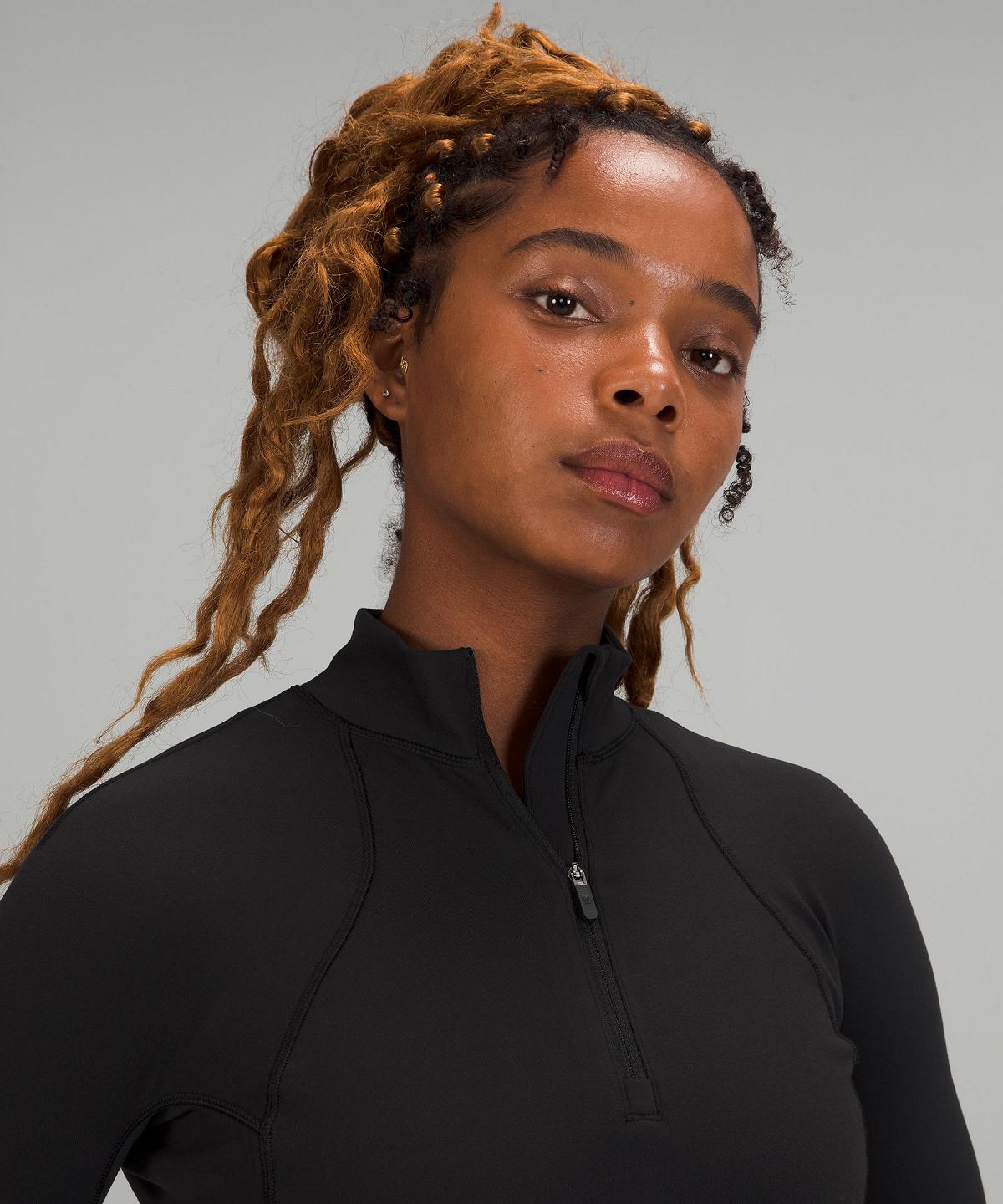 Black Women Lululemon It's Rulu Cropped Half Zip Hoodies & Sweatshirts | AU_LuLu89687