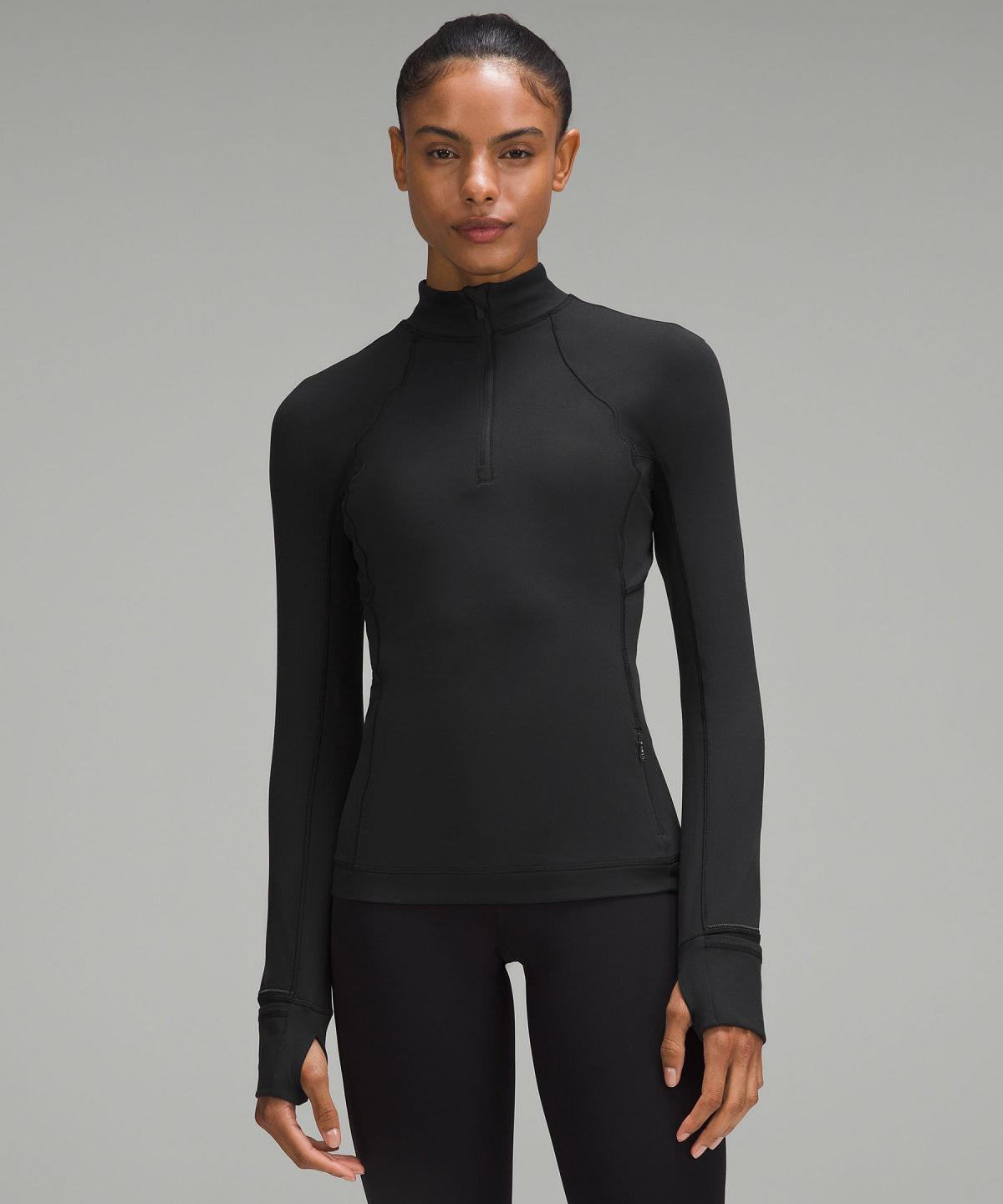 Black Women Lululemon It's Rulu Half Zip Long Sleeve Shirts | AU_LuLu66827