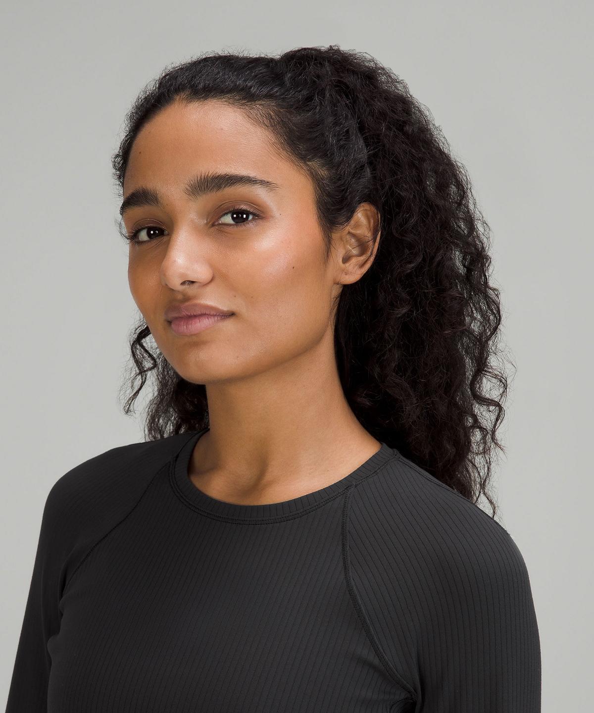 Black Women Lululemon It's Rulu Ribbed Long-Sleeve Shirts | AU_LuLu57972