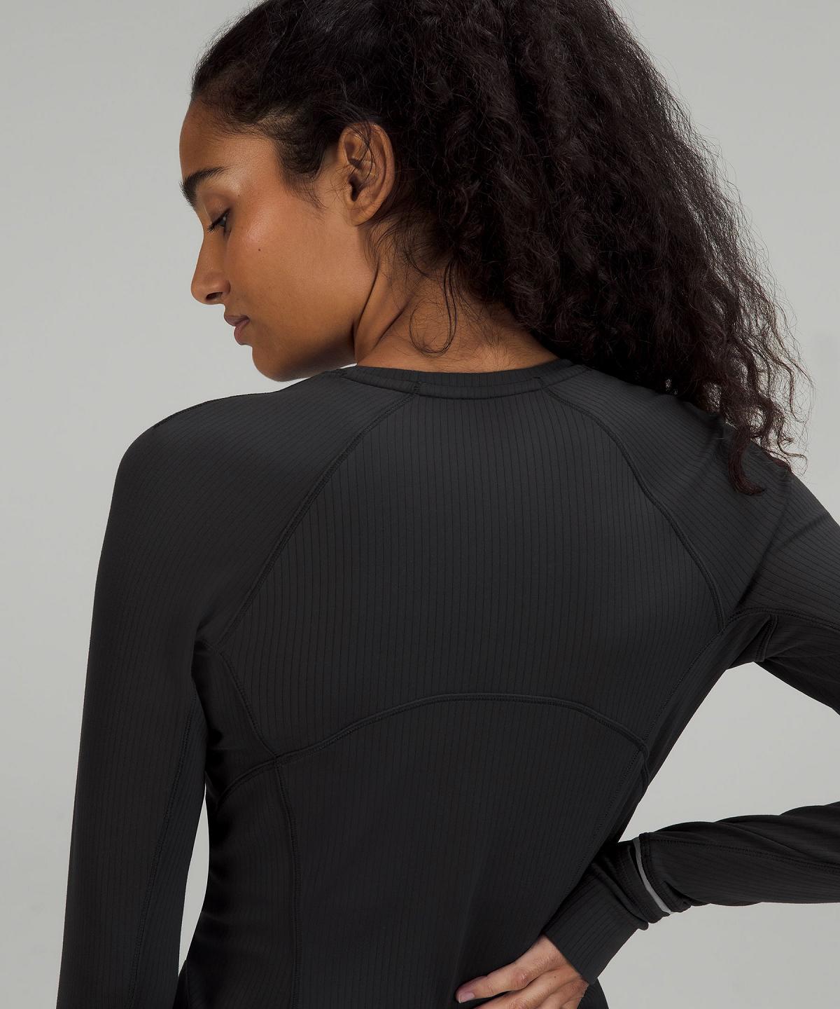 Black Women Lululemon It's Rulu Ribbed Long-Sleeve Shirts | AU_LuLu57972