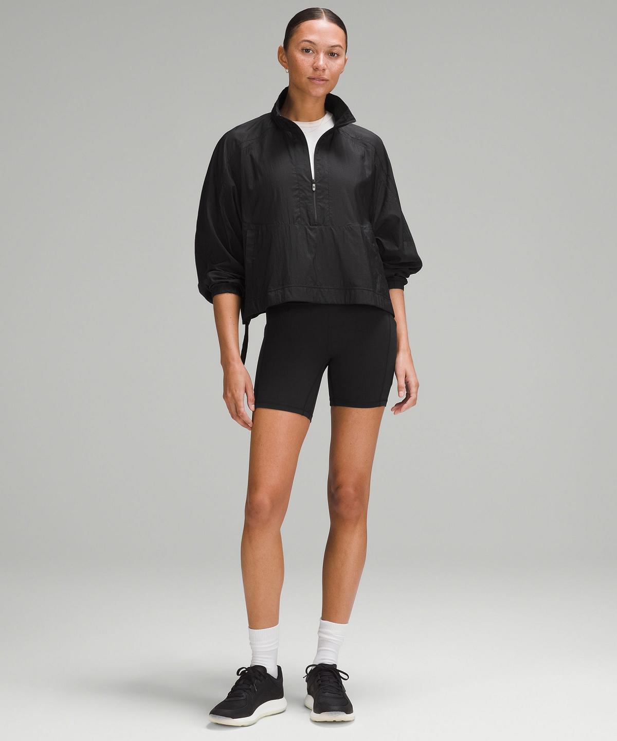 Black Women Lululemon Lightweight Woven Side-Snap Anorak Coats & Jackets | AU_LuLu29126