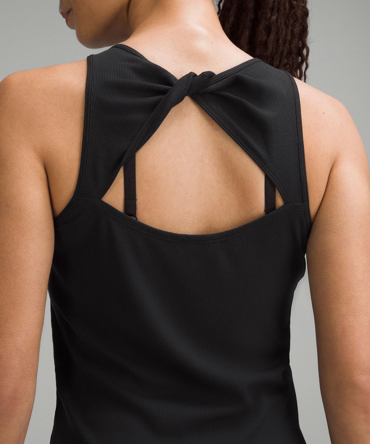 Black Women Lululemon Modal Silk Twist-Back Yoga Shirts | AU_LuLu19043