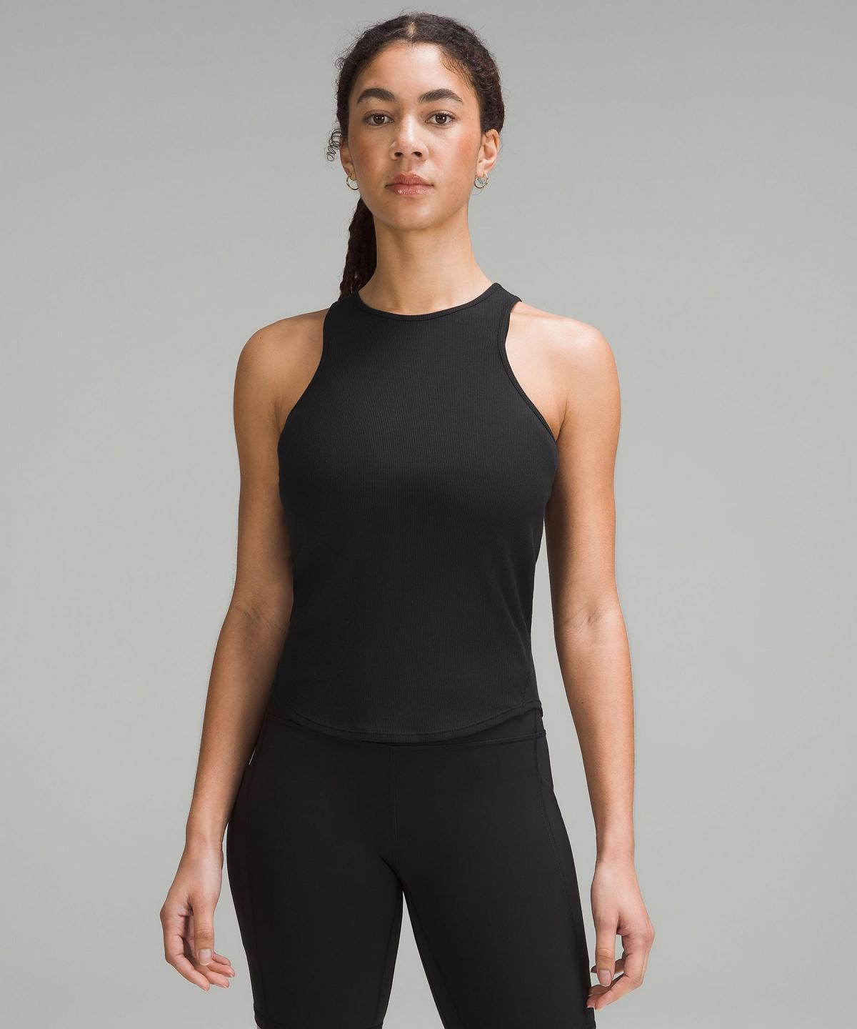 Black Women Lululemon Modal Silk Twist-Back Yoga Tank Top | AU_LuLu48820