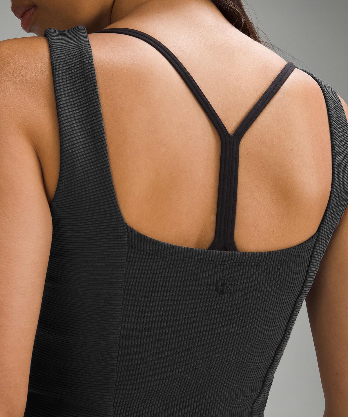 Black Women Lululemon Ribbed Softstreme Sweetheart Shirts | AU_LuLu17260