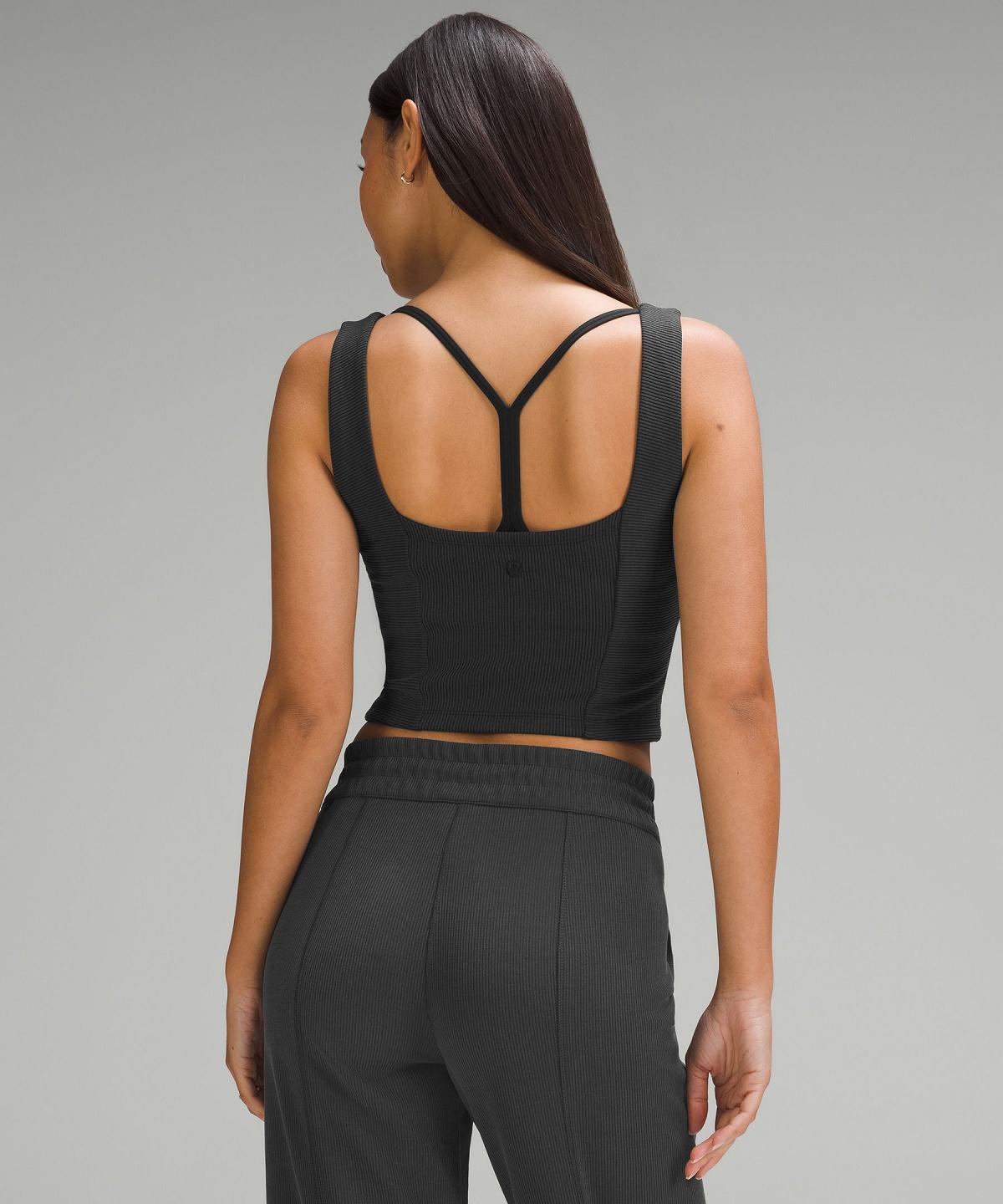 Black Women Lululemon Ribbed Softstreme Sweetheart Tank Top | AU_LuLu96979