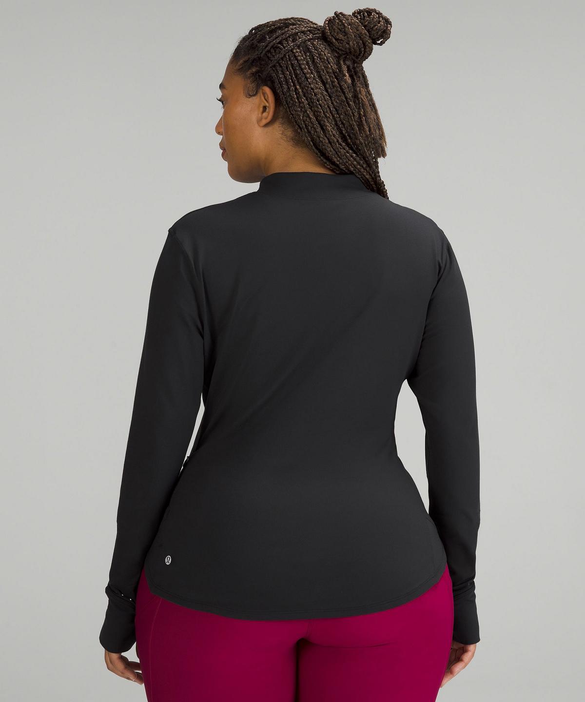 Black Women Lululemon Rulu Running Mockneck Long Sleeve Shirts | AU_LuLu41472