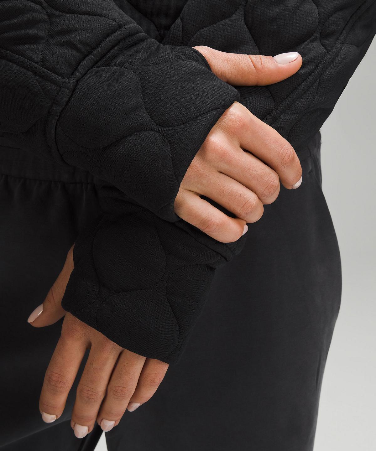 Black Women Lululemon Scuba Oversized Quilted Half Zip Hoodies & Sweatshirts | AU_LuLu16065