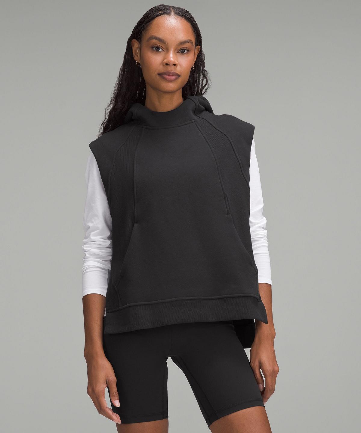 Black Women Lululemon Scuba Pullover Sleeveless Hoodies & Sweatshirts | AU_LuLu75414