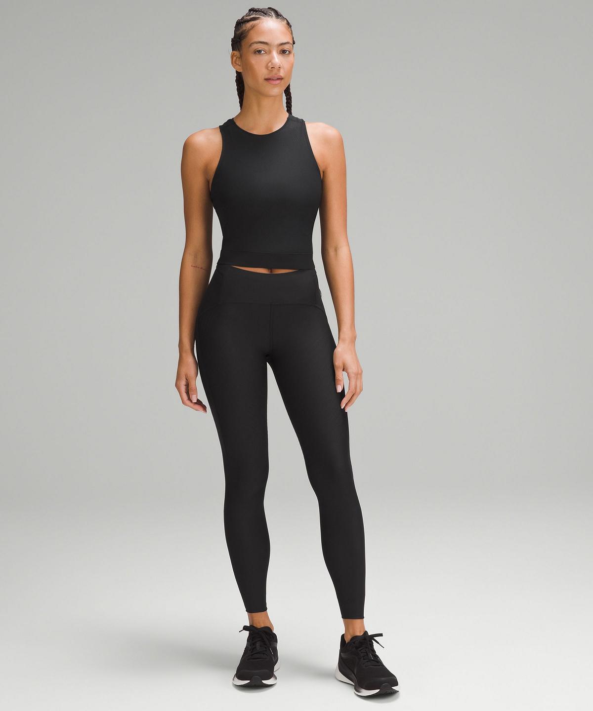 Black Women Lululemon SenseKnit Running High-Rise Tight 28" Leggings | AU_LuLu65215