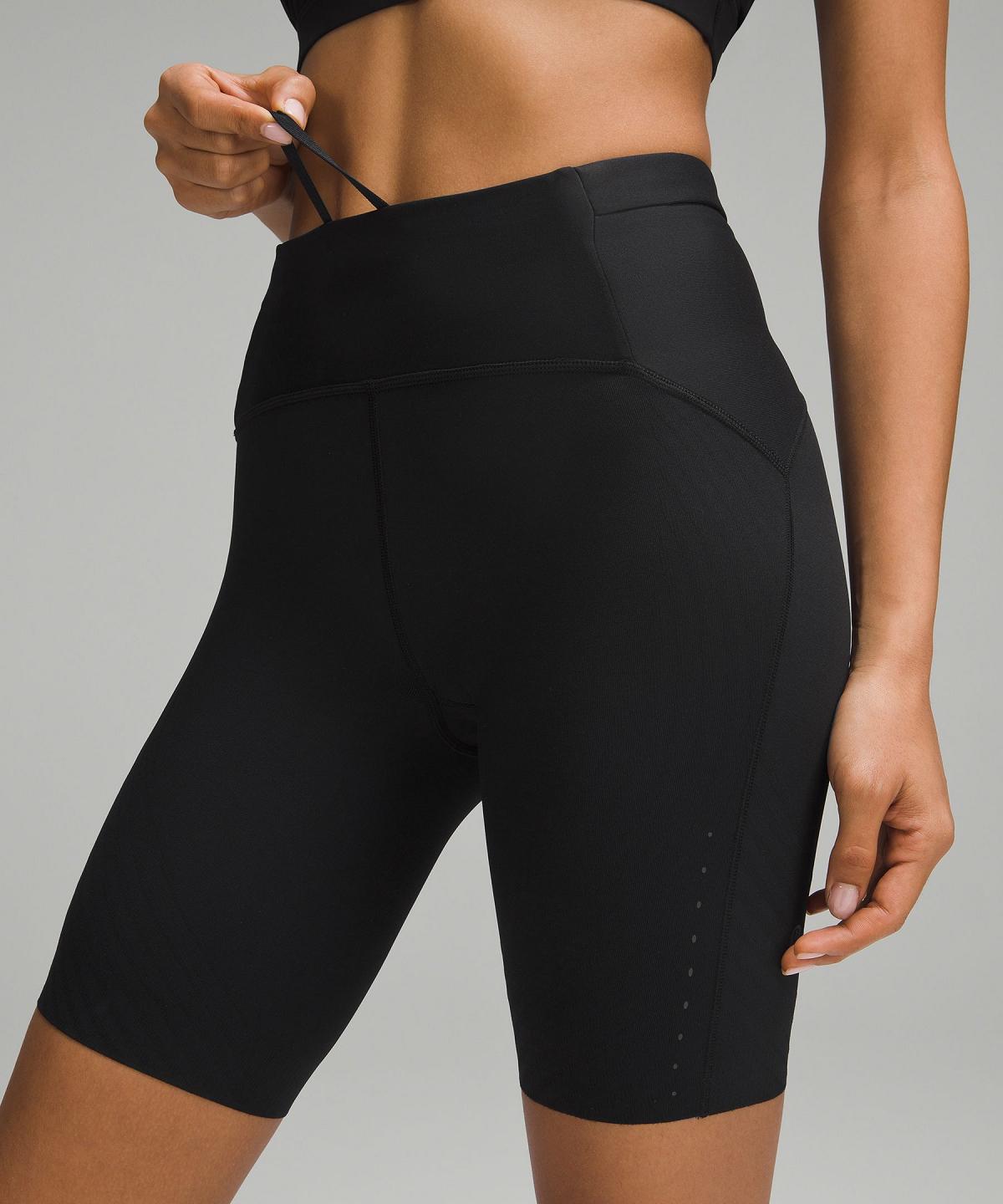 Black Women Lululemon SenseKnit Running High-Rise 8" Shorts | AU_LuLu10964