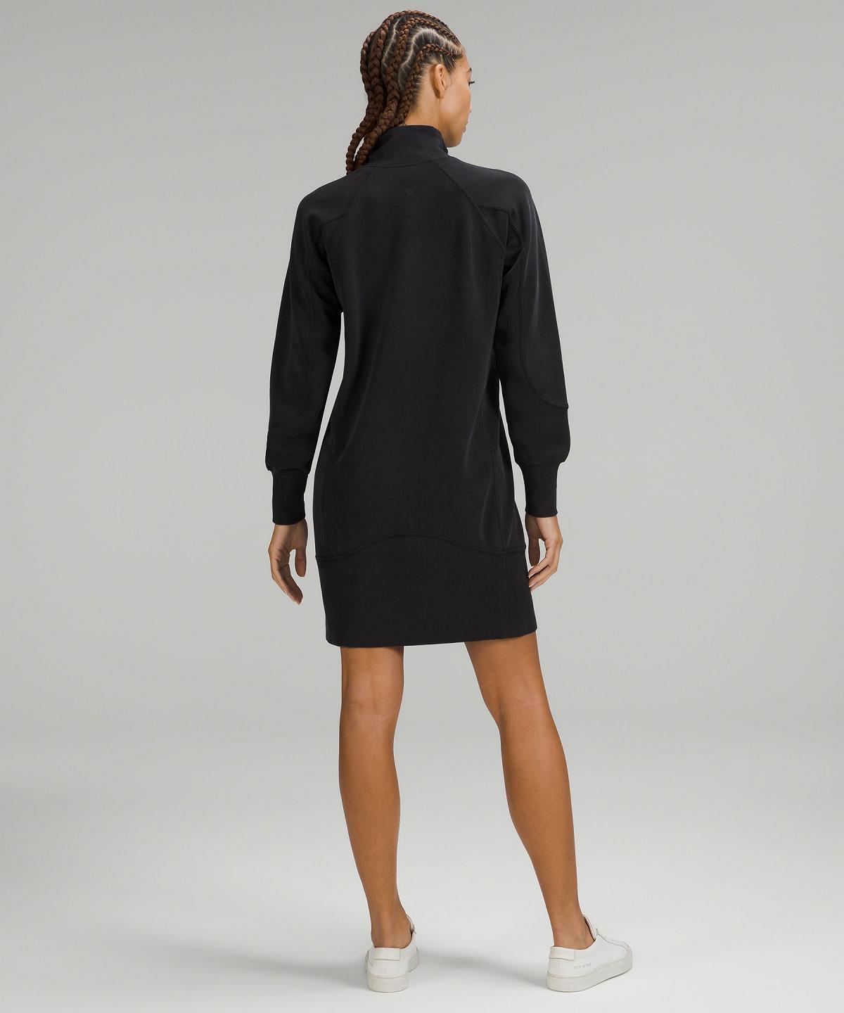 Black Women Lululemon Softstreme Long-Sleeve Half-Zip Dress | AU_LuLu40798