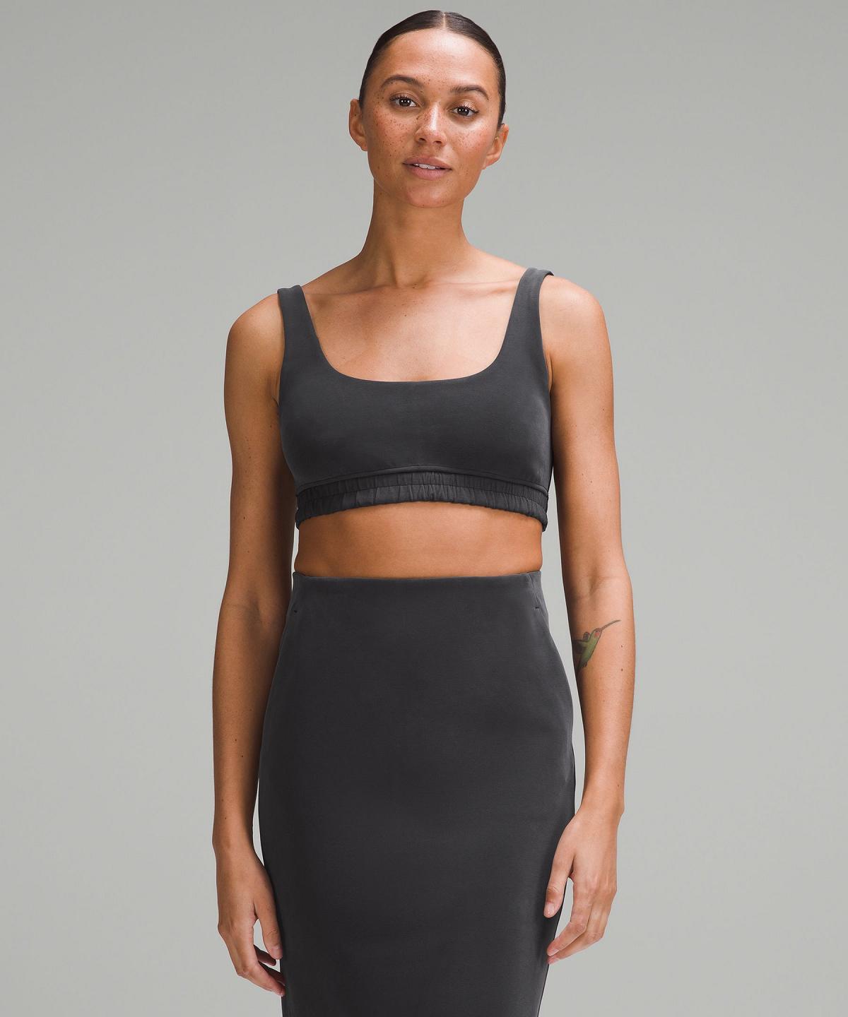 Black Women Lululemon Softstreme Scoop-Neck Sports Bra | AU_LuLu39872