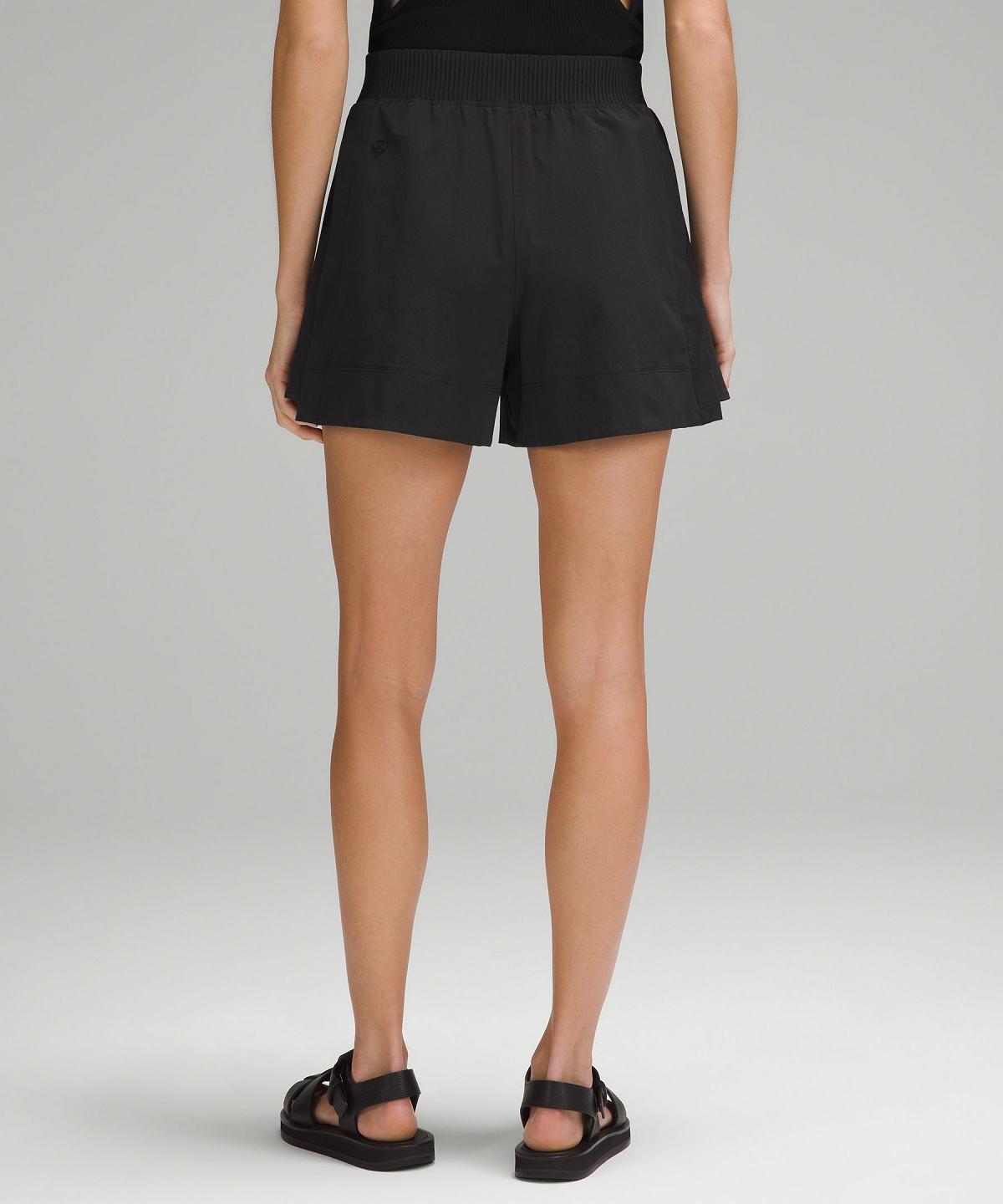 Black Women Lululemon Stretch Woven Relaxed-Fit High-Rise 4" Shorts | AU_LuLu41887