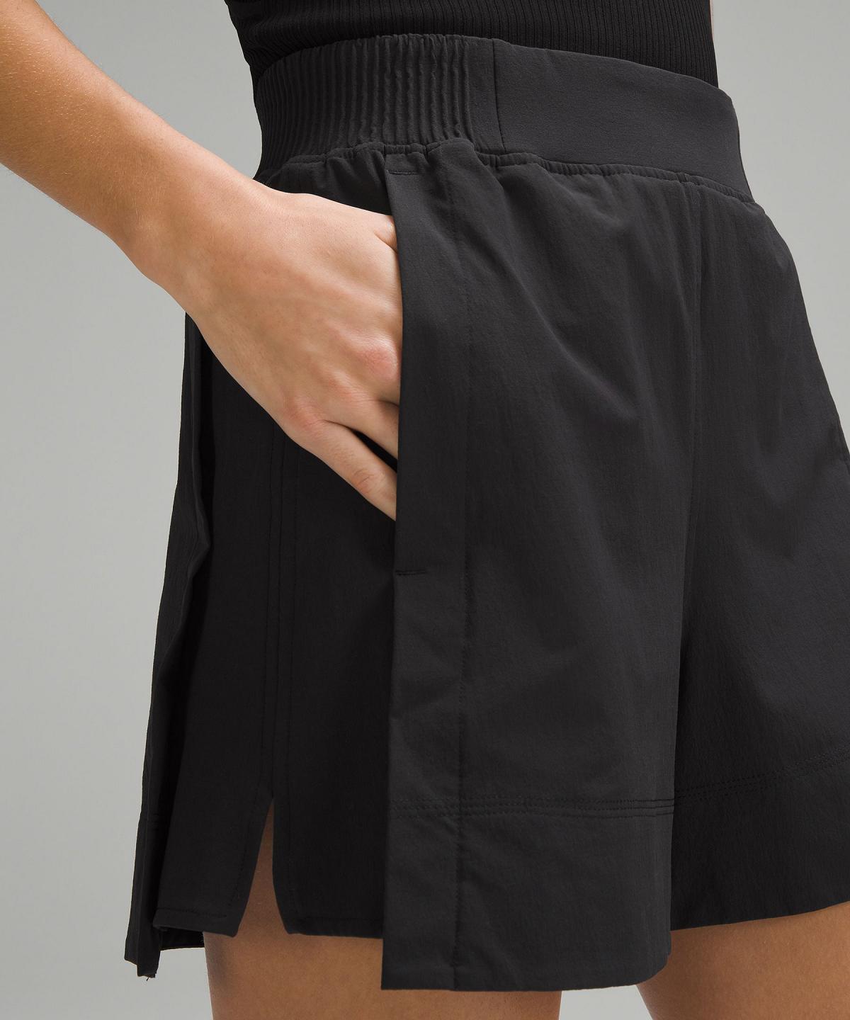 Black Women Lululemon Stretch Woven Relaxed-Fit High-Rise 4" Shorts | AU_LuLu41887