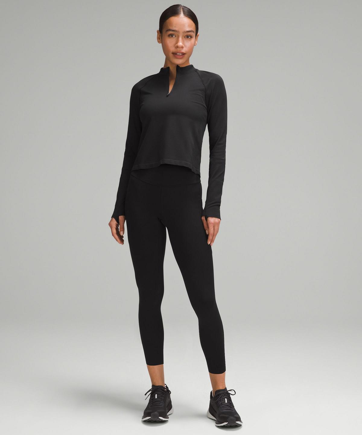 Black Women Lululemon Swiftly Tech Mockneck Half Zip 2.0 Long Sleeve Shirts | AU_LuLu69848