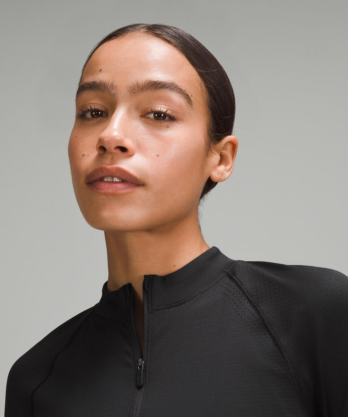 Black Women Lululemon Swiftly Tech Mockneck Half Zip 2.0 Long Sleeve Shirts | AU_LuLu69848