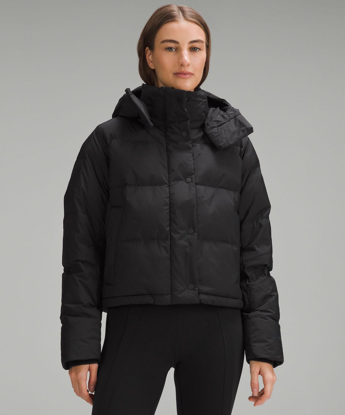 Black Women Lululemon Wunder Puff Cropped Coats & Jackets | AU_LuLu64137