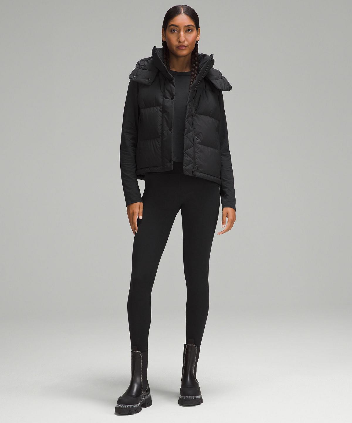 Black Women Lululemon Wunder Puff Cropped Vest Coats & Jackets | AU_LuLu11067