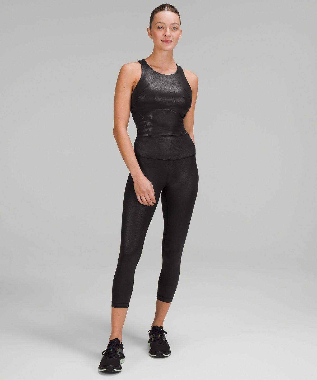 Black Women Lululemon Wunder Train High-Rise Crop 23" Leggings | AU_LuLu28668