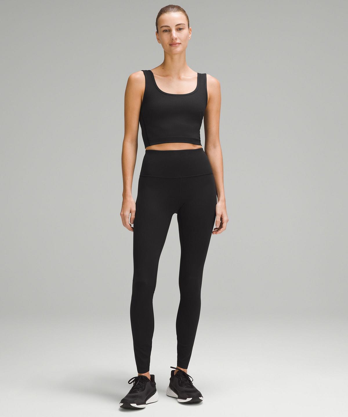 Black Women Lululemon Wunder Train Scoop-Neck Ribbed Shirts | AU_LuLu91408