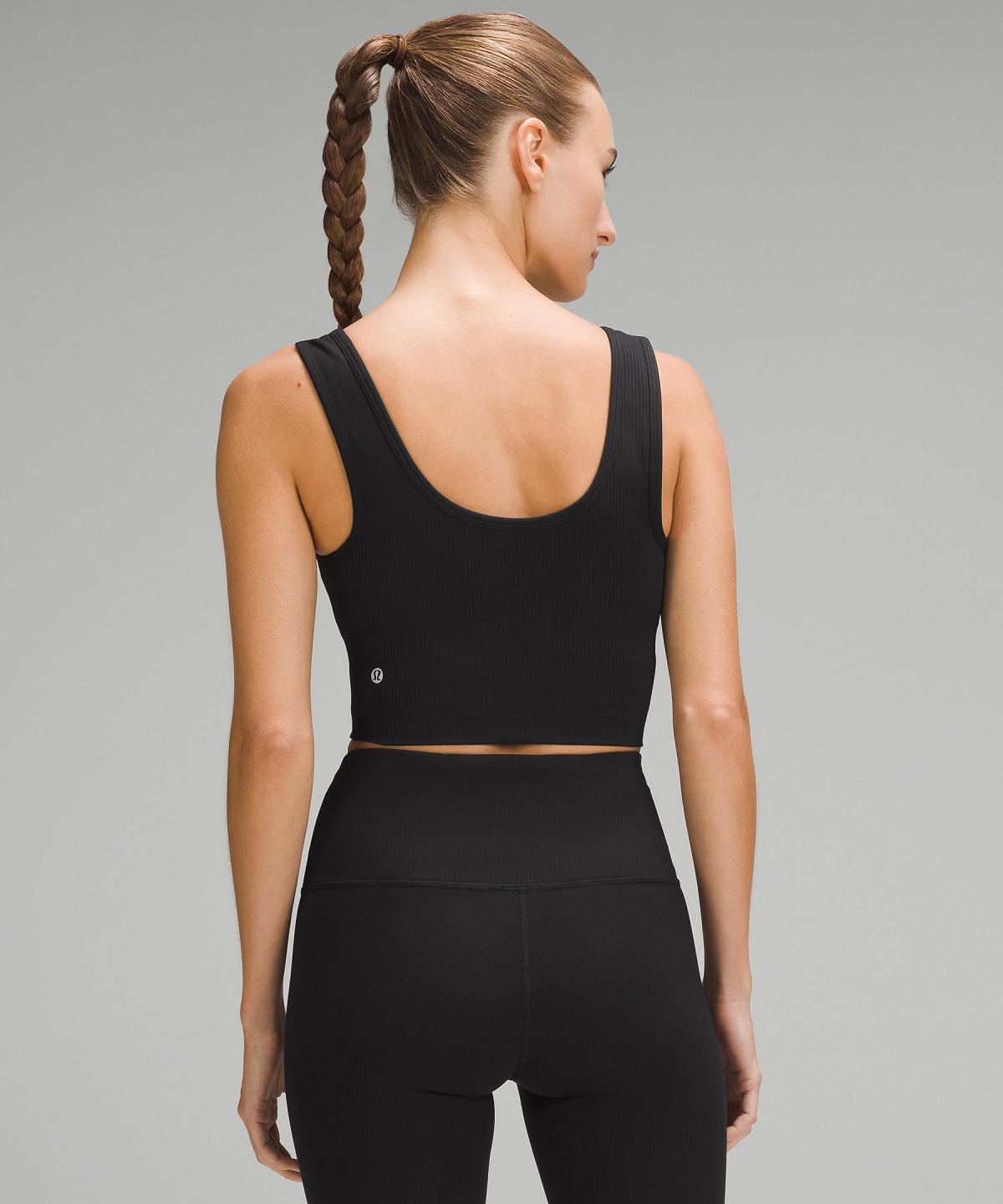 Black Women Lululemon Wunder Train Scoop-Neck Ribbed Shirts | AU_LuLu91408