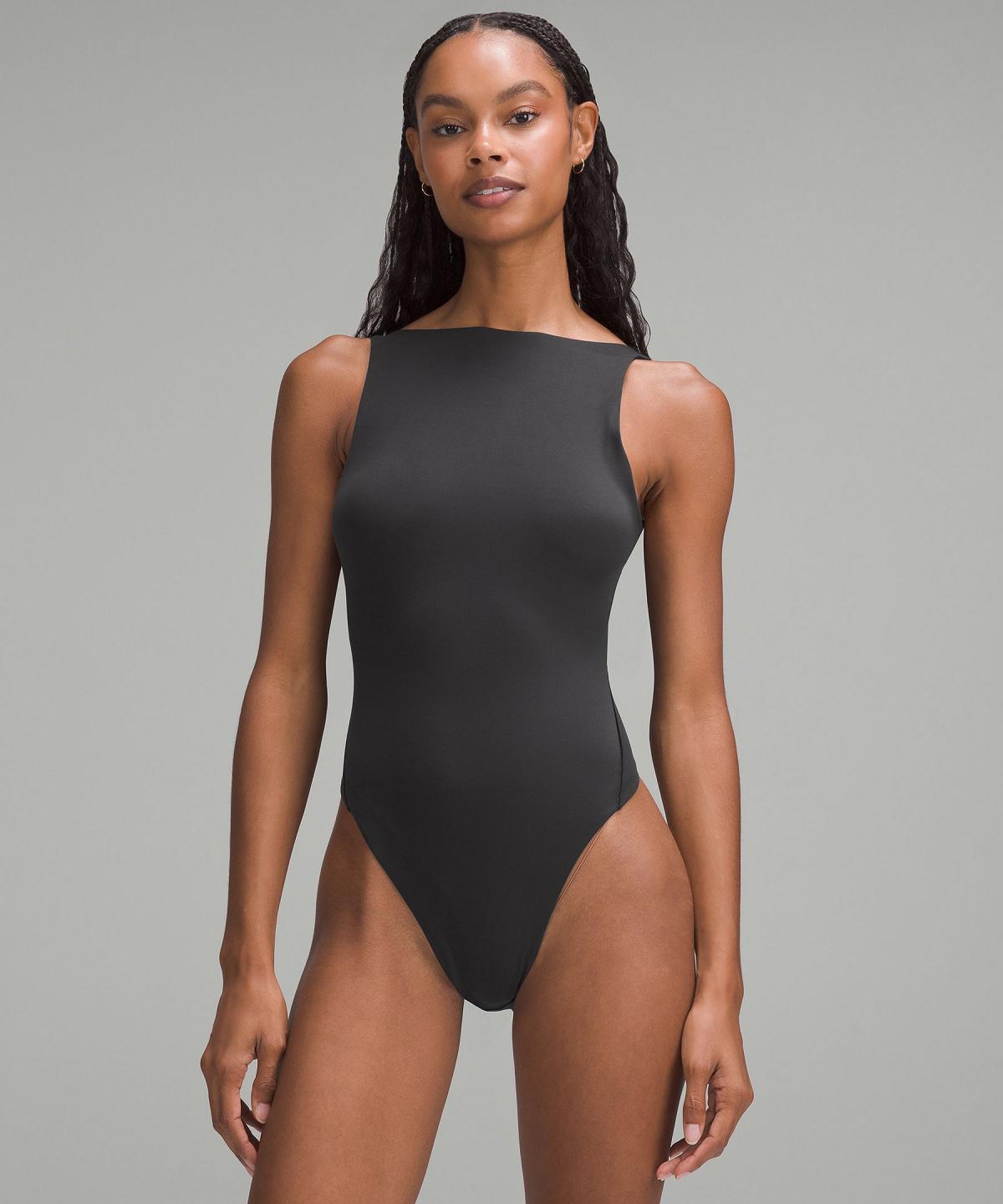 Black Women Lululemon Wundermost Ultra-Soft Nulu Super-High-Cut Bodysuit Tank Top | AU_LuLu17361