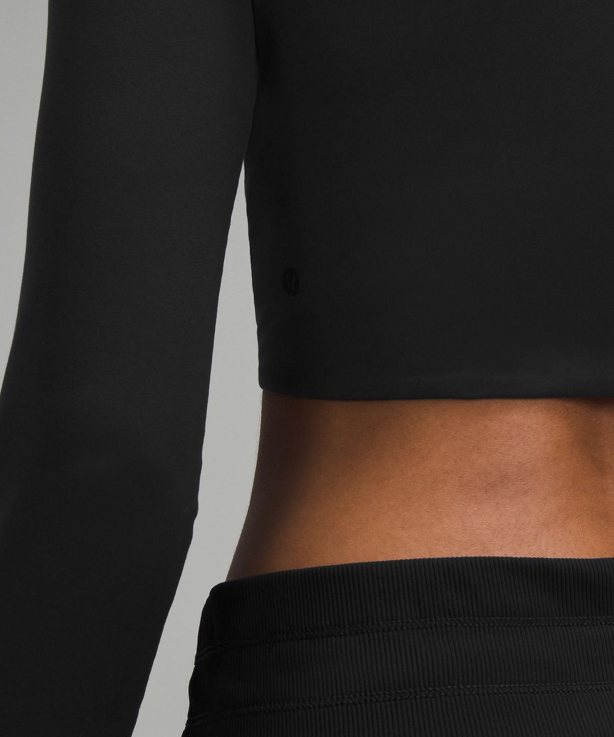 Black Women Lululemon Wundermost Ultra-Soft Nulu Mockneck Super-Cropped Long Sleeve Shirts | AU_LuLu30357