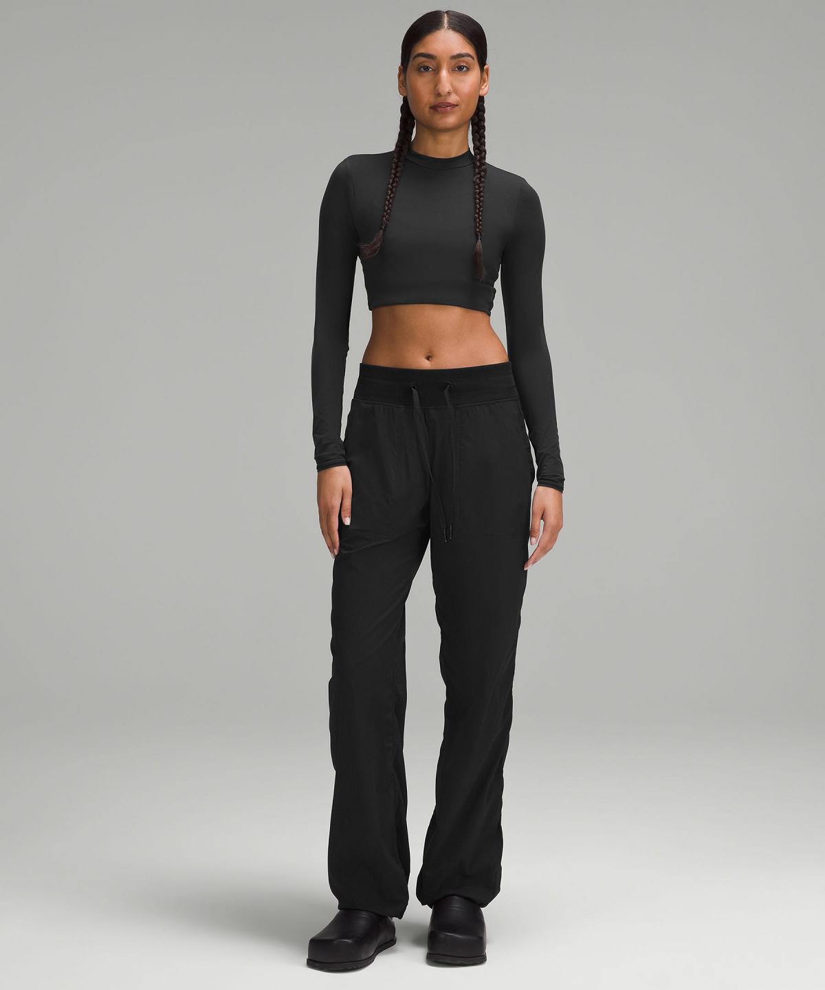 Black Women Lululemon Wundermost Ultra-Soft Nulu Mockneck Super-Cropped Long-Sleeve Shirts | AU_LuLu63446