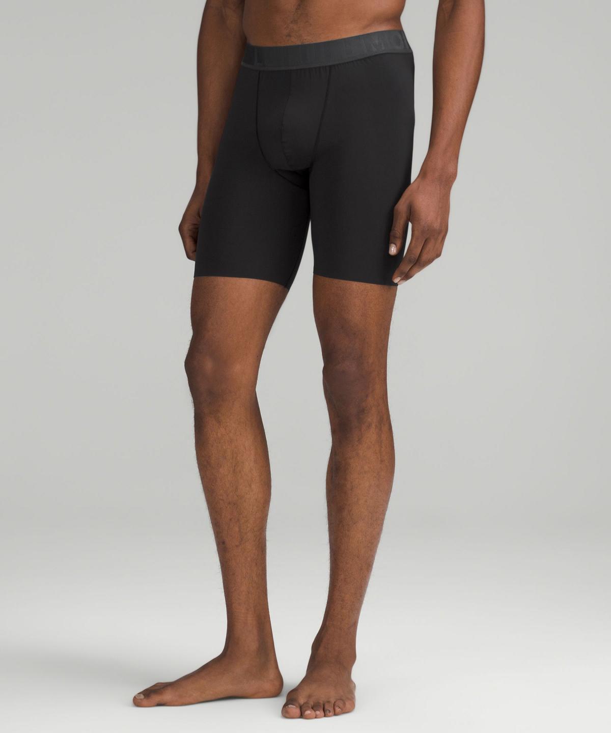 Black / Black Men Lululemon Built to Move Long Boxer 7" Underwear | AU_LuLu50503