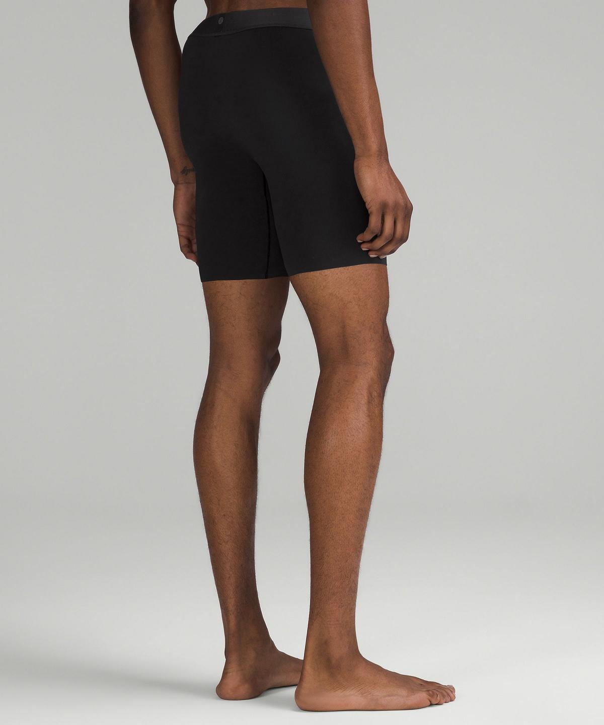 Black / Black Men Lululemon Built to Move Long Boxer 7" Underwear | AU_LuLu50503